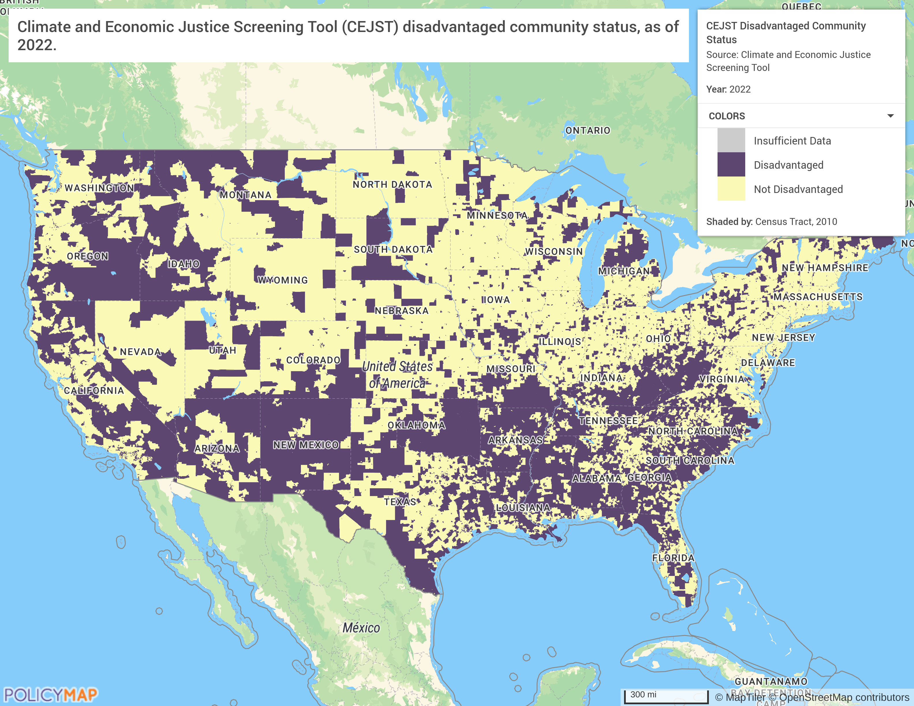 Climate and Economic Justice Screening Tool Data On PolicyMap CEJST